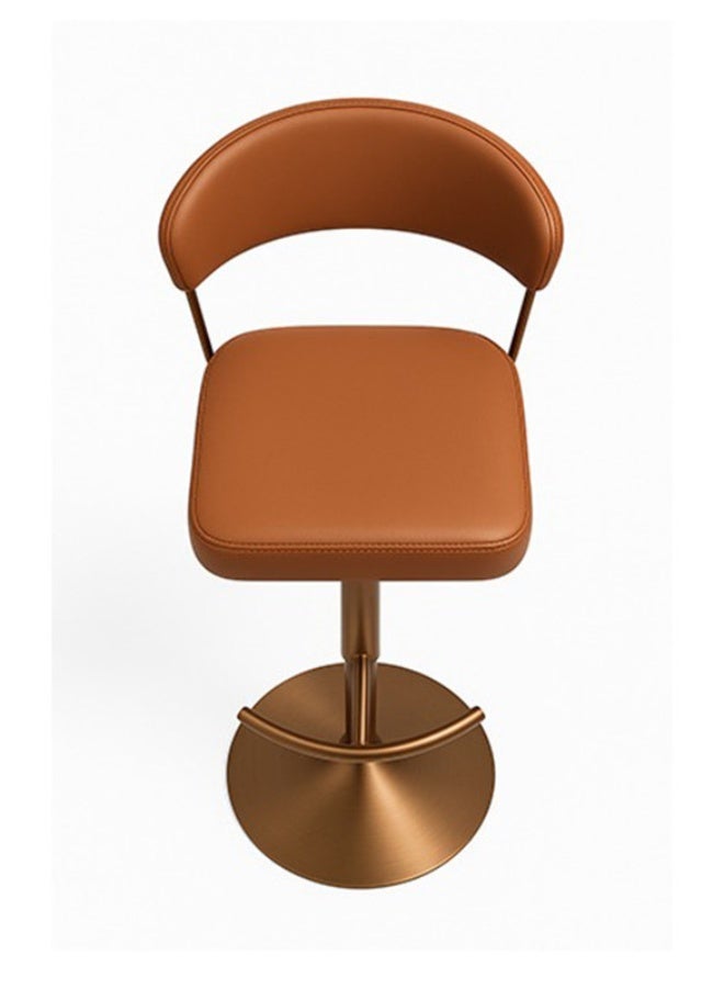 YI ONE Bar Chair & Bar Stool – Brown Fabric Seat with Metal Legs, Swivel Rotation, Adjustable Height, Footrest & Back Support for Kitchen & Home - Image 3