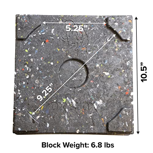 Ekon OX BLOX MAXX Heavy Duty Trailer Jack Block - 10.5x10.5x4.5 Inches - 6.8 lbs Weight - 5th Wheel RV Jack Block for 9" Round Feet - 9" and Smaller Feet Nest Securely Within Ridges - Image 2