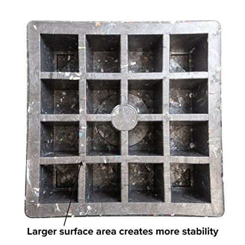 Ekon OX BLOX MAXX Heavy Duty Trailer Jack Block - 10.5x10.5x4.5 Inches - 6.8 lbs Weight - 5th Wheel RV Jack Block for 9" Round Feet - 9" and Smaller Feet Nest Securely Within Ridges - Image 3