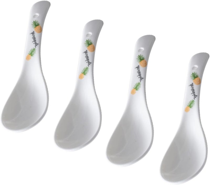 4pcs Japanese Ceramic Soup Spoons Small Porcelain Bone China Tableware Set for Ramen Pho Asian Cuisine Serving - Image 1