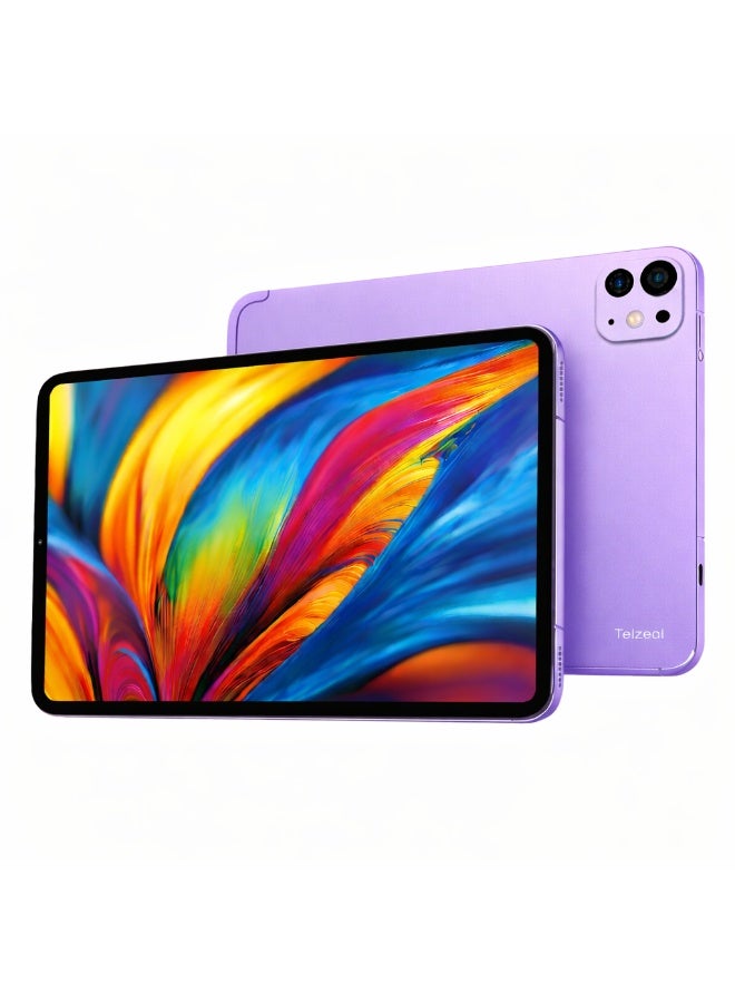 Telzeal P201 11-Inch Tablet (Purple), 12GB RAM + 512GB ROM, 10000mAh Battery, Dual SIM, 8MP+13MP Camera, Android 13, with Keyboard, Mouse & Accessories - Image 1