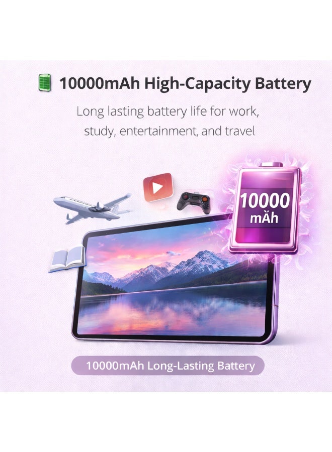Telzeal P201 11-Inch Tablet (Purple), 12GB RAM + 512GB ROM, 10000mAh Battery, Dual SIM, 8MP+13MP Camera, Android 13, with Keyboard, Mouse & Accessories - Image 5