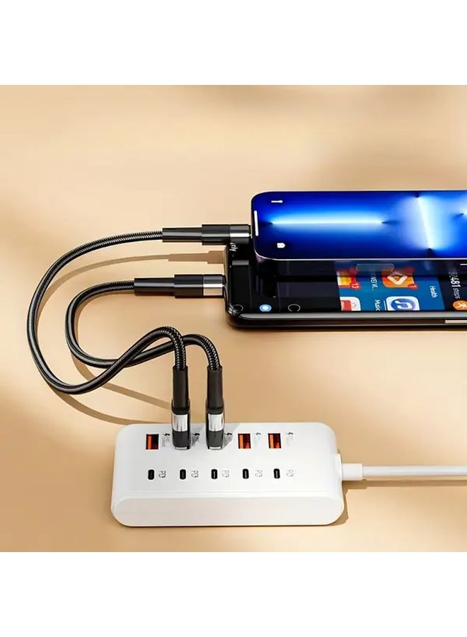 10-in-1 USB Hub with 5 Type C PD and 5 USB A Ports 66W Fast Charging White Compact Design for Tablets Laptops Smartphones High Speed Multi Device Compatibility Durable Construction Powered Charging Station - Image 5