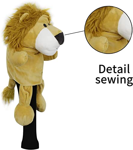 Scott Edward Yellow Lion Golf Club Cover Fit Well for Fairway Wood Golf Club, Funny Cute Animal Design Soft Functional Golf Headcover Stylish Protection for Your Clubs for Men and Women - Image 5