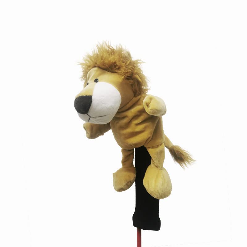Scott Edward Yellow Lion Golf Club Cover Fit Well for Fairway Wood Golf Club, Funny Cute Animal Design Soft Functional Golf Headcover Stylish Protection for Your Clubs for Men and Women - Image 1