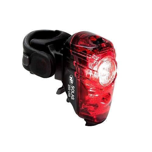 NiteRider نظام إضاءة خلفية للدراجات نيترايدر سولاس 250 قابل لإعادة الشحن عبر USB - ضوء خلفي للدراجات فائق السطوع لركوب الليل - ضوء دراجة مع وضع وميض نهاري - ضوء خلفي سهل التركيب للطريق، MTB، الدراجة الكهربائية، التنقل - Image 1