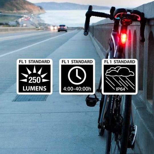 NiteRider نظام إضاءة خلفية للدراجات نيترايدر سولاس 250 قابل لإعادة الشحن عبر USB - ضوء خلفي للدراجات فائق السطوع لركوب الليل - ضوء دراجة مع وضع وميض نهاري - ضوء خلفي سهل التركيب للطريق، MTB، الدراجة الكهربائية، التنقل - Image 3