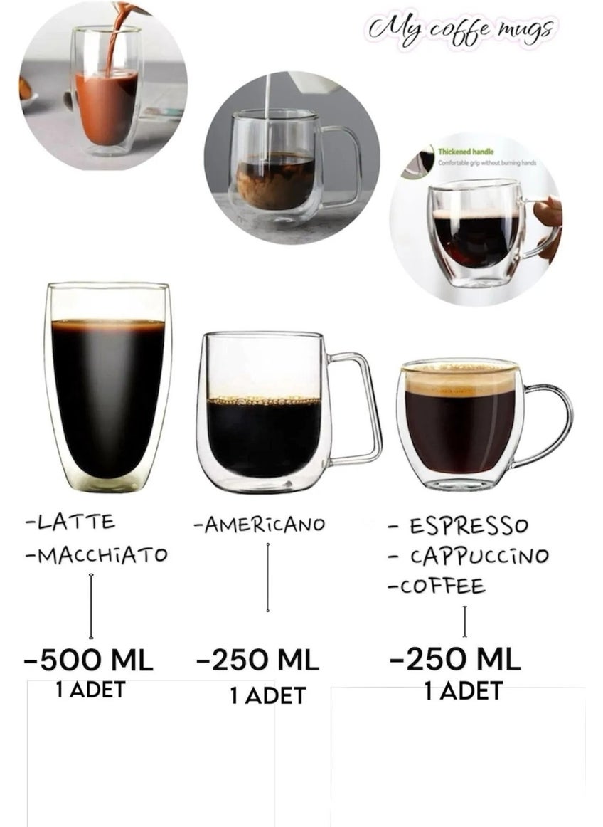 Octopus Bazaar - Coffee Mugs Set Coffee Machine Compatible Double Walled Handmade Glass Mug - Image 1