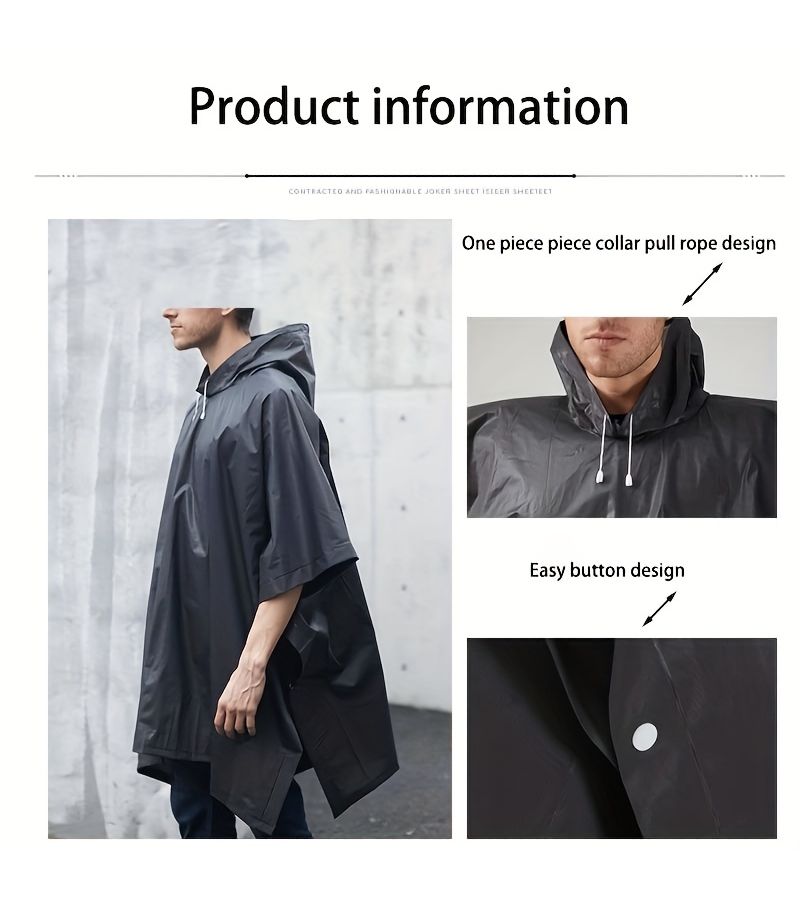 3 In 1 Adult Hooded Raincoat Lightweight Foldable Portable Bright Pink Unisex Reusable Rain Gear For Hiking Cycling Outdoor Adventures - Image 4