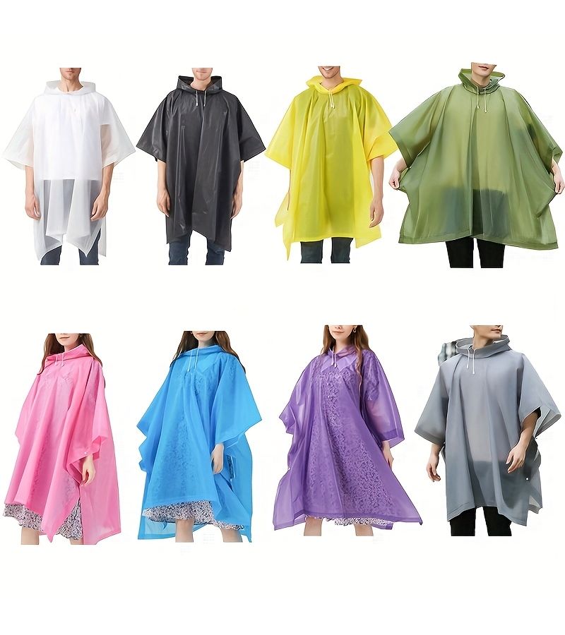 3 In 1 Adult Hooded Raincoat Lightweight Foldable Portable Bright Pink Unisex Reusable Rain Gear For Hiking Cycling Outdoor Adventures - Image 1