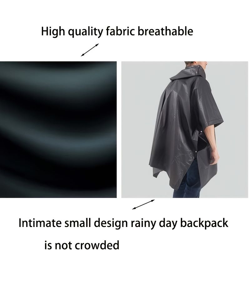 3 In 1 Adult Hooded Raincoat Lightweight Foldable Portable Bright Pink Unisex Reusable Rain Gear For Hiking Cycling Outdoor Adventures - Image 5