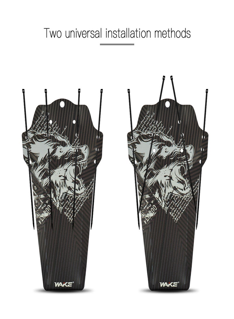 WAKE 1 Pair Bicycle Tyre Tire Front Rear Mud Guards Set Mudguard Fenders Set Bike Mud Protection Guard - Image 4