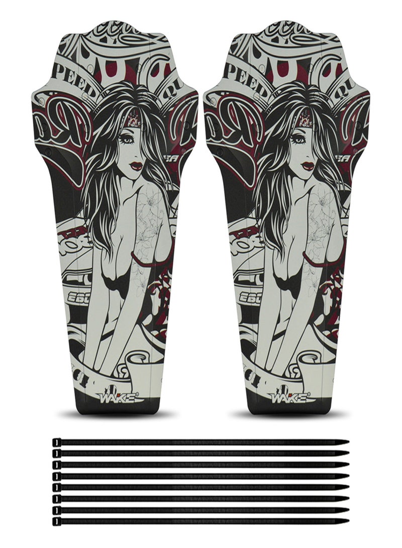 WAKE 1 Pair Bicycle Tyre Tire Front Rear Mud Guards Set Mudguard Fenders Set Bike Mud Protection Guard - Image 1