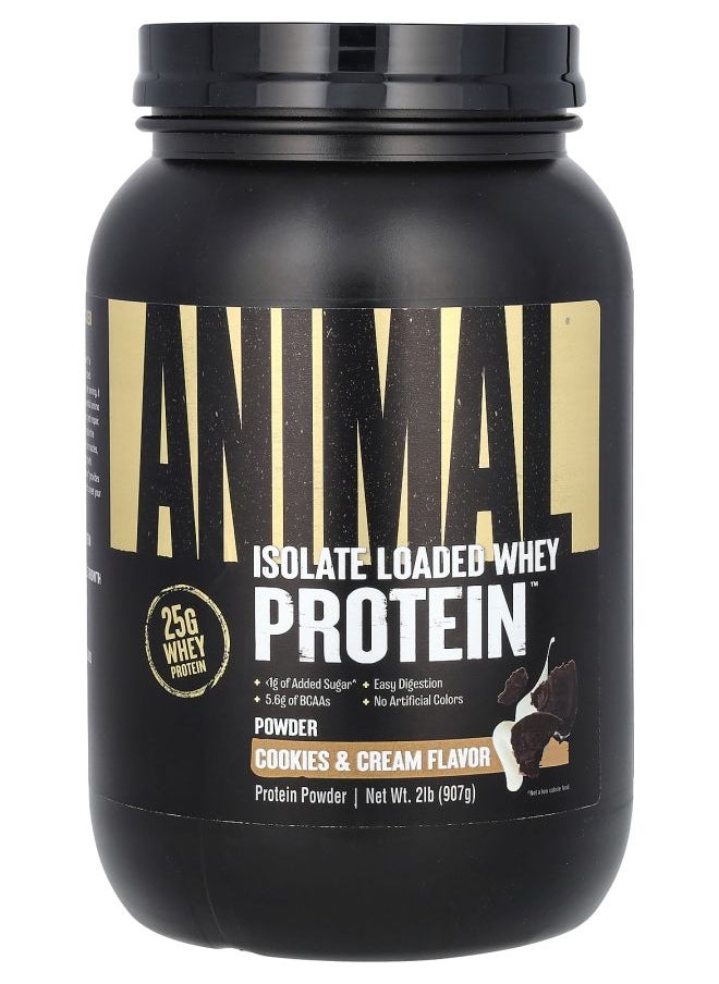 ANIMAL Isolate Loaded Whey Protein Powder Cookies & Cream 2 lb (907 g) 