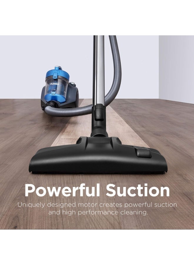 EUREKA 1800W Vacuum Cleaner 2.5L Dust Cup 16Kpa Cyclone Filtration Canister Bagless Vacuum Cleaner Washable Fliter for Pet Hair, Carpet, Tile, 220V, 15K0A-Blue - Image 4