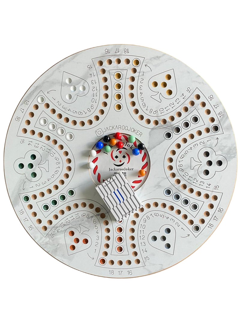 جاكارو جوكر لعبة جاكارoo جوكر، 4-6 لاعبين، لوحة لعبة خشبية مع كرات، لعبة استراتيجية عائلية - Image 1