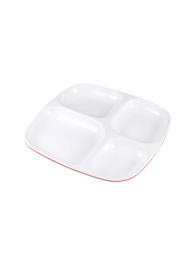 WYBOT Unbreakable Divided Plates Melamine Compartment Plates 4 Sections Appetizer Serving Tray Reusable Dinner Plates for Kids Elderly Disabled