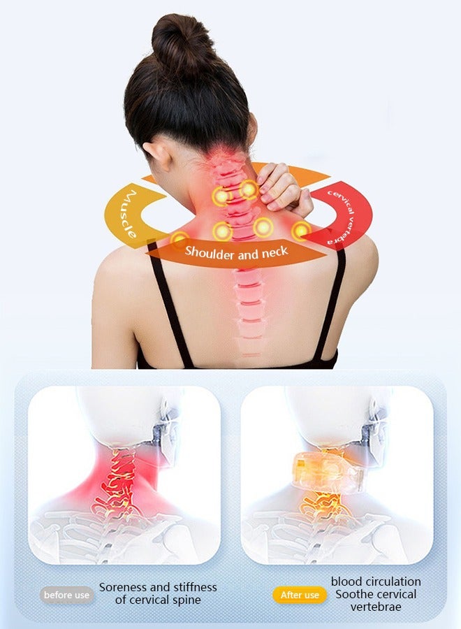WHO New Model Cervical Electromagnetic Neck Massager, 8 Massage Heads Smart Neck massager with 15 Gears and 6 Modes - Image 2