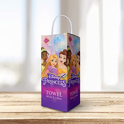 Sassoon Disney Princess & Friends (Sparkle) Cotton Kids Bath Towel with Gift Box in 400 GSM- 60 cm x 120 cm - Image 5