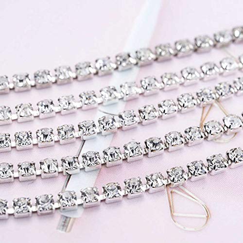 REETAN Leg Jewelry Thigh Rhinstone Body Chain for Women（B-Silver） - Image 5