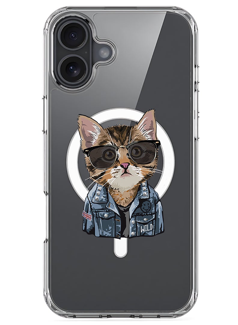 Theodor Magnetic Case for Apple iPhone 17 Compatible with MagSafe Wireless Charging, Shockproof Phone Bumper Cover - swag cat - Image 1