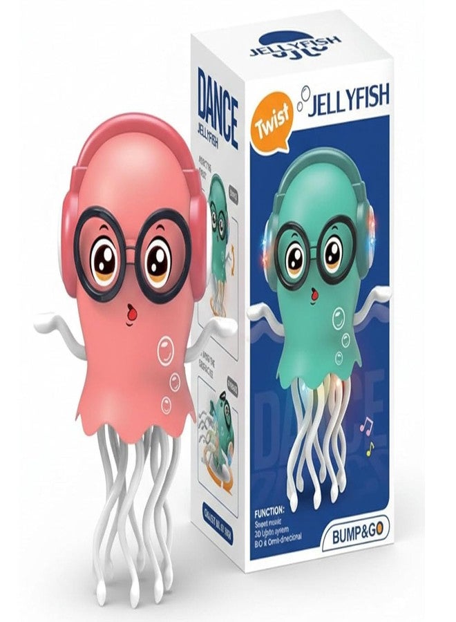 Pegasos® Musical Octopus Jellyfish Toy | 360° Rotating Light-Up Tentacles | Dancing Toy for Babies & Kids (Assorted Colours) - Image 1