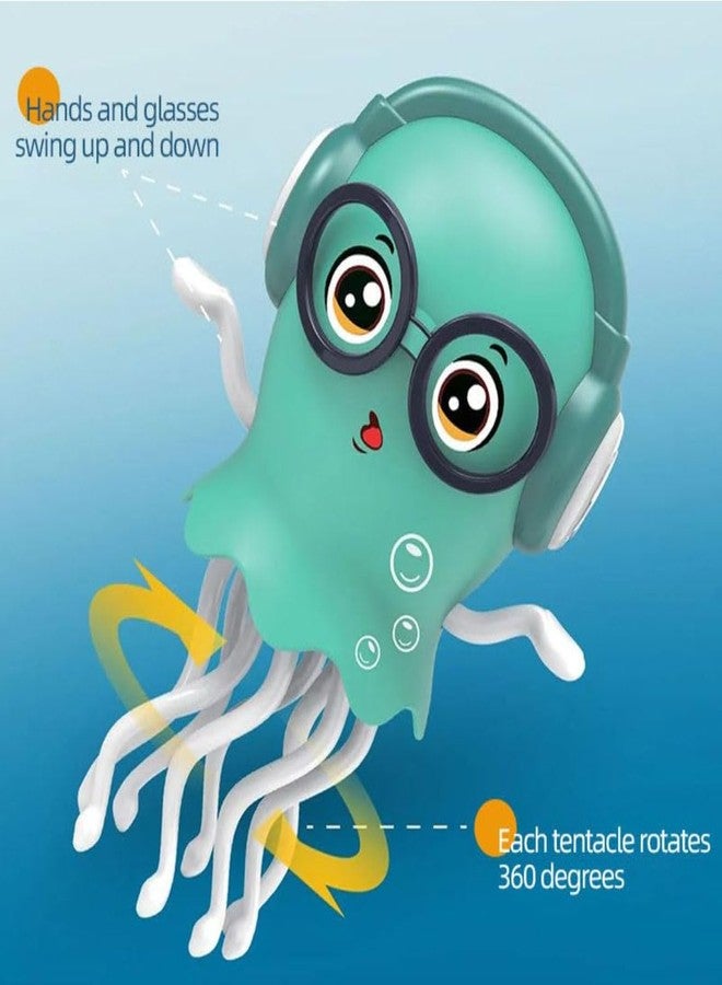 Pegasos® Musical Octopus Jellyfish Toy | 360° Rotating Light-Up Tentacles | Dancing Toy for Babies & Kids (Assorted Colours) - Image 2