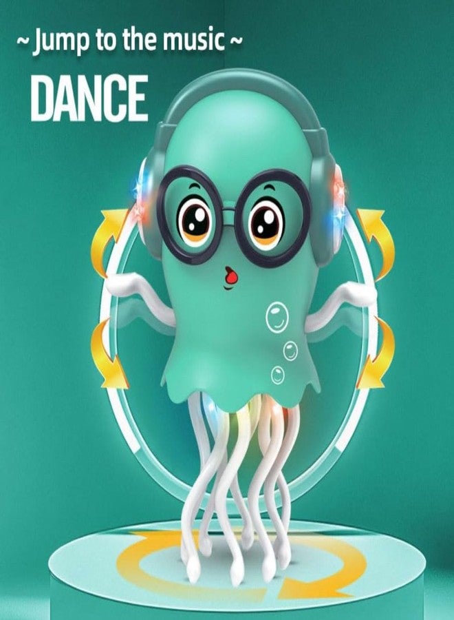Pegasos® Musical Octopus Jellyfish Toy | 360° Rotating Light-Up Tentacles | Dancing Toy for Babies & Kids (Assorted Colours) - Image 3
