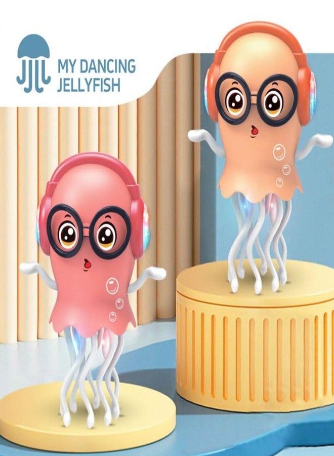 Pegasos® Musical Octopus Jellyfish Toy | 360° Rotating Light-Up Tentacles | Dancing Toy for Babies & Kids (Assorted Colours) - Image 4