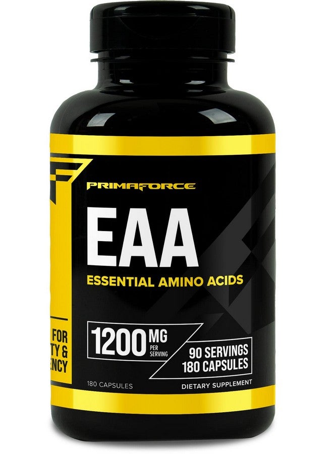 PrimaForce EAA Capsules 1200mg, 180 Capsules, 90 Servings - Essential Amino Acids - Non-GMO, Gluten Free & Vegitarian Friendly - Image 1