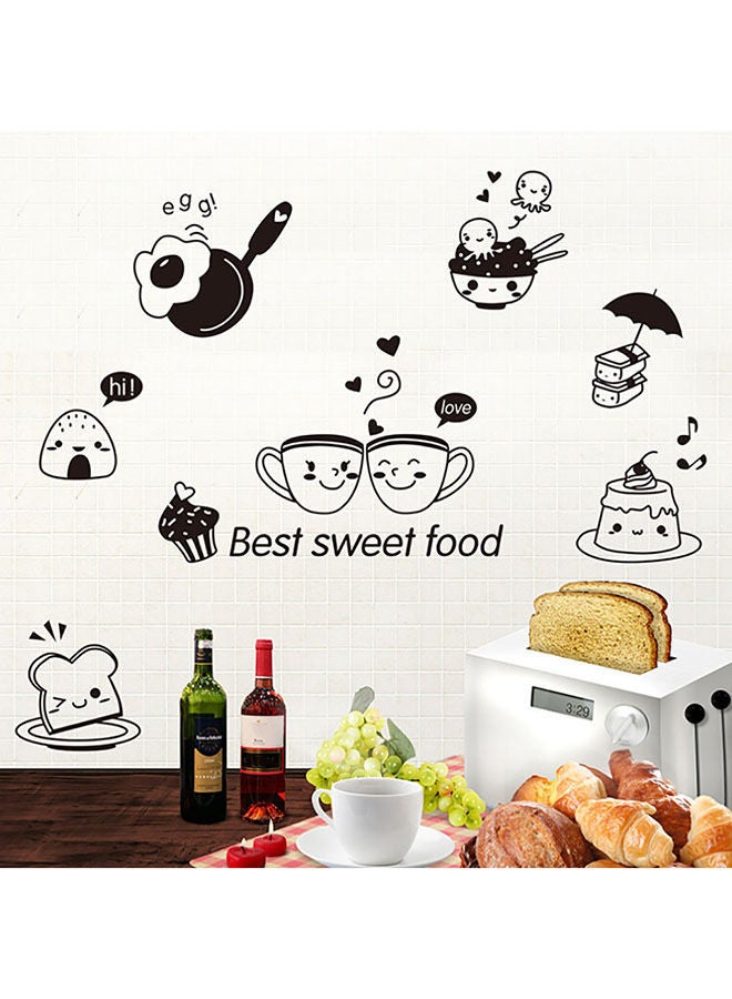 NIBEMINENT Coffee Sweet Food Kitchen Wall Sticker Black - Image 2
