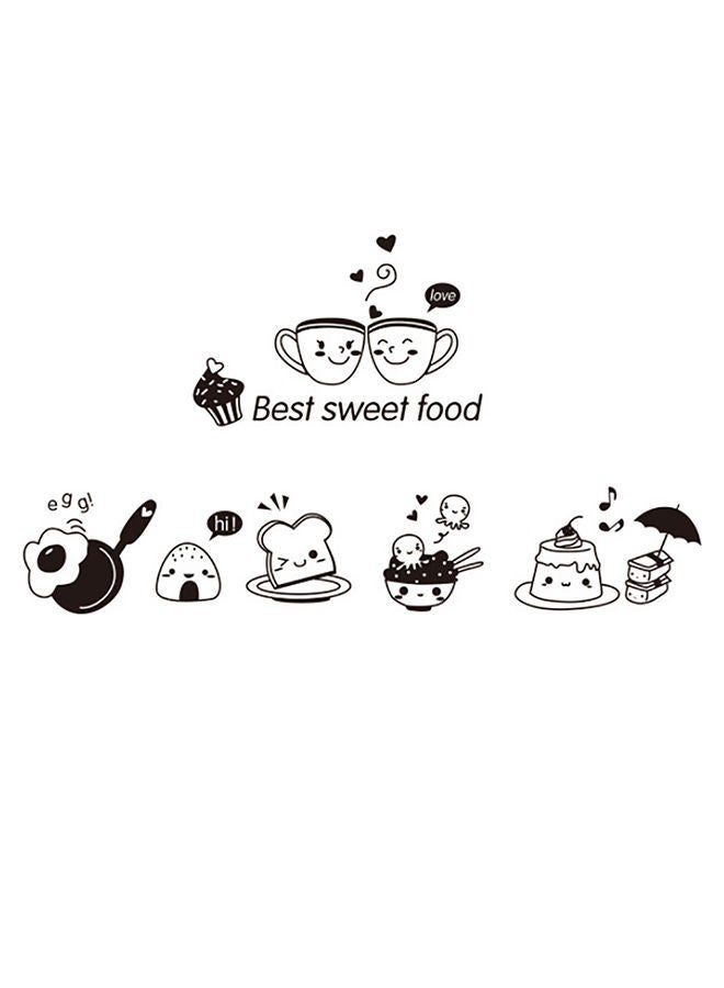 NIBEMINENT Coffee Sweet Food Kitchen Wall Sticker Black - Image 1