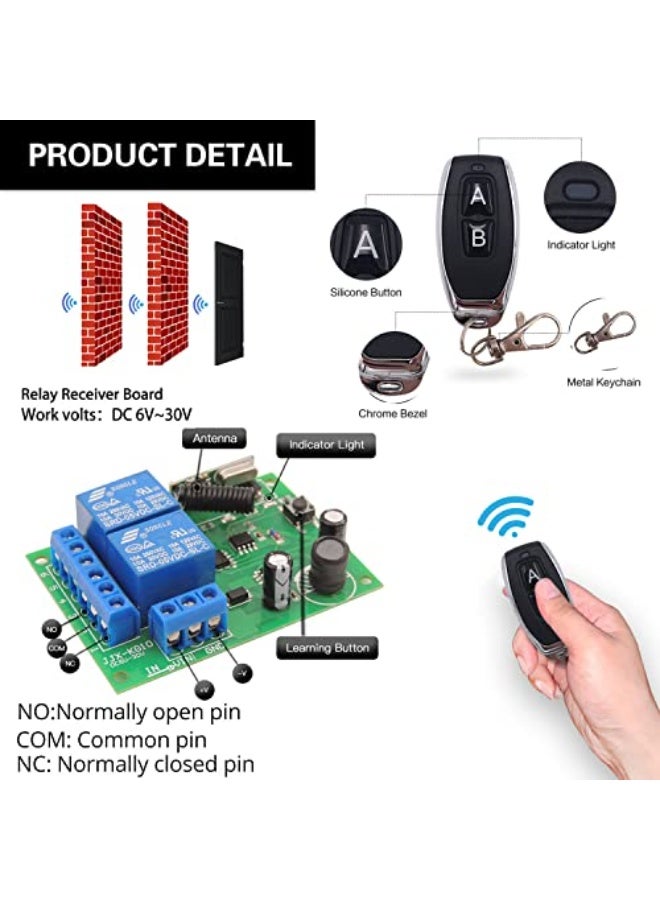 مفتاح الضوء اللاسلكي مفتاح التحكم عن بعد مفتاح الضوء الذكي مفتاح لا تحتاج إلى أسلاك مستقرة إشارة RF433 30m نطاق لمكتب الحمام المنزلي CE معتمد - Image 4