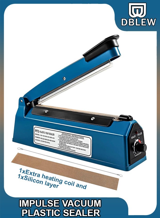 DBLEW آلة تعبئة وتغليف الطعام الكهربائية اليدوية بقدرة 200 مم لتفريغ الهواء وتغليف الأكياس البلاستيكية في المطبخ المنزلي - Image 1