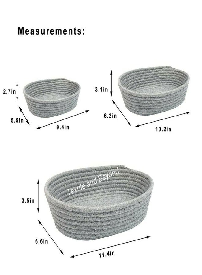 Textile and Beyond سلة تنظيم صغيرة منسوجة من حبل قطني من Textile and Beyond، مثالية لغرفة الأطفال، الألعاب، الفواكه، غرفة المعيشة، المطبخ والمكتب - Image 3