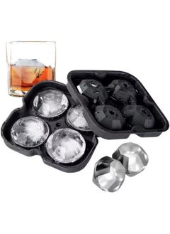 Diamond Shaped Ice Cubes Mold Tray Black, Easy Release