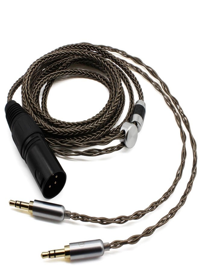 Youkamoo 4 Pin XLR Balanced 8 Core Braided Silver Plated Audio Replacement Cable Compatible for Hifiman HE4XX, HE-400i Headphones (2 x 3.5mm Version) - Image 3