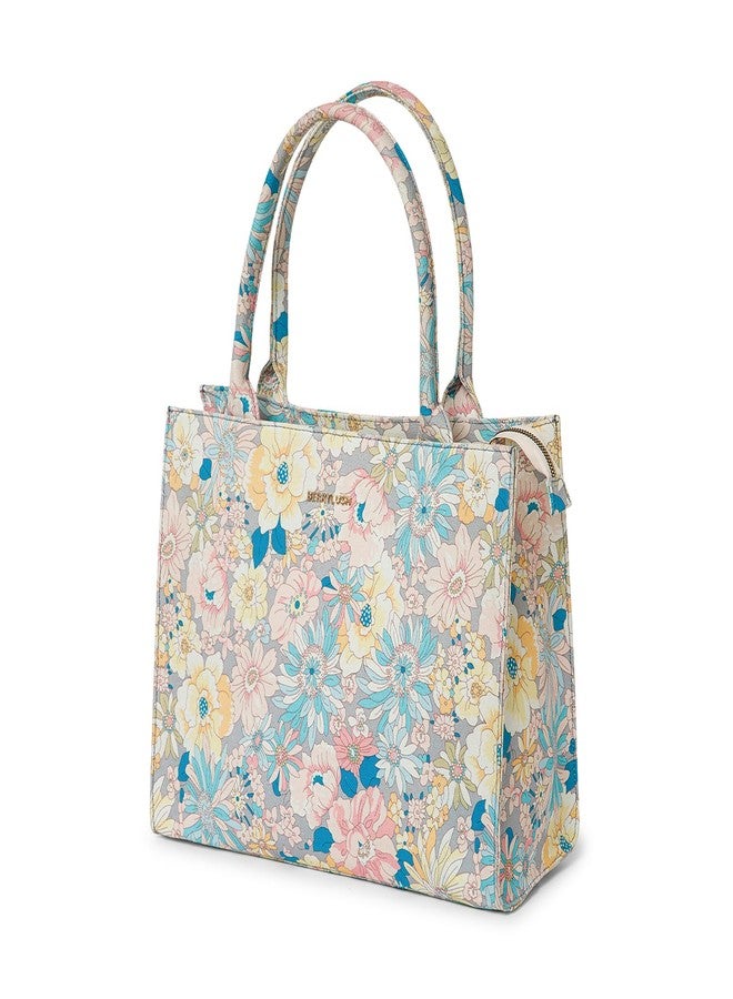 Berrylush Women Multi Color Floral Printed Tote Bag with Dual Handles | Trendy & Spacious Women's Handbag - Image 2
