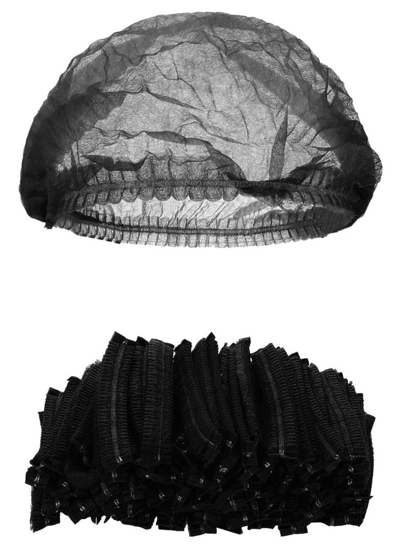 100- Piece Bouffant-Hairnet Cap - Black Disposable for Cosmetics, Beauty, Kitchen, Cooking, Home Industries, Hospital, Surgery, Food Service, Sleeping Head Cover  - Image 1