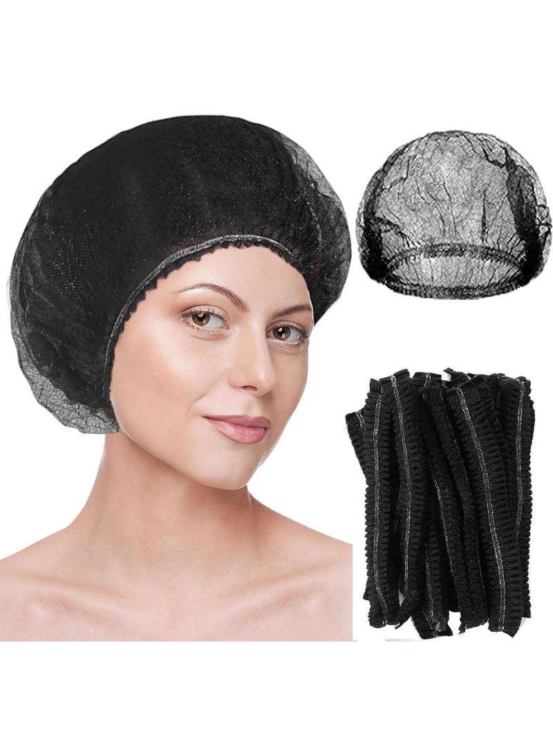 100- Piece Bouffant-Hairnet Cap - Black Disposable for Cosmetics, Beauty, Kitchen, Cooking, Home Industries, Hospital, Surgery, Food Service, Sleeping Head Cover  - Image 3