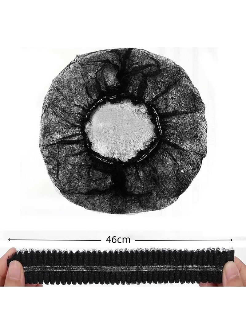 100- Piece Bouffant-Hairnet Cap - Black Disposable for Cosmetics, Beauty, Kitchen, Cooking, Home Industries, Hospital, Surgery, Food Service, Sleeping Head Cover  - Image 2