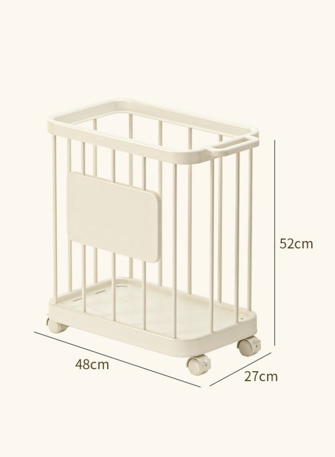 Aikenn Aikenn Removable Laundry Basket Large Capacity Portable Dirty Laundry Basket with Wheels And Easy Carry Handles Freestanding Laundry Hamper for Clothes Blankets Cushions Lightweight Laundry Bin Space-Saving Laundry Hamper for Home Laundry 48×27×52cm White  - Image 2