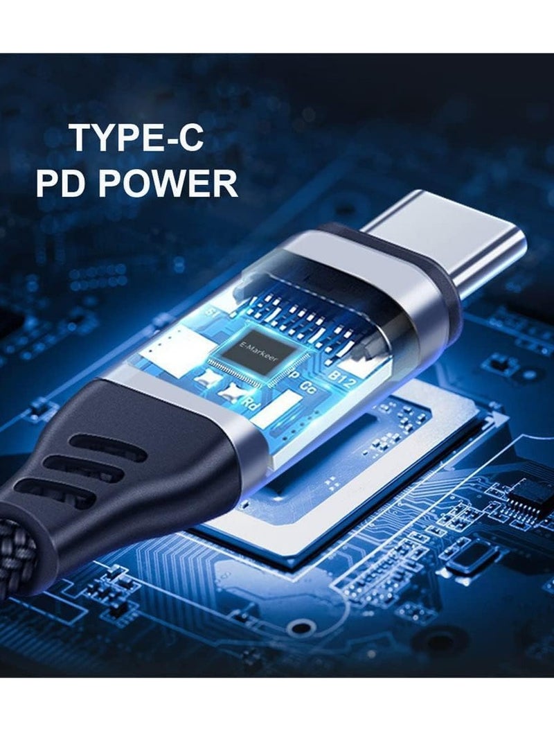 SYOSI USB-C Type C to HDMI VGA Dual USB 3.0 HUB Converter HDTV Multiport Adapter 4K 60hz 1080p with Female PD 100W Power Port - Image 2