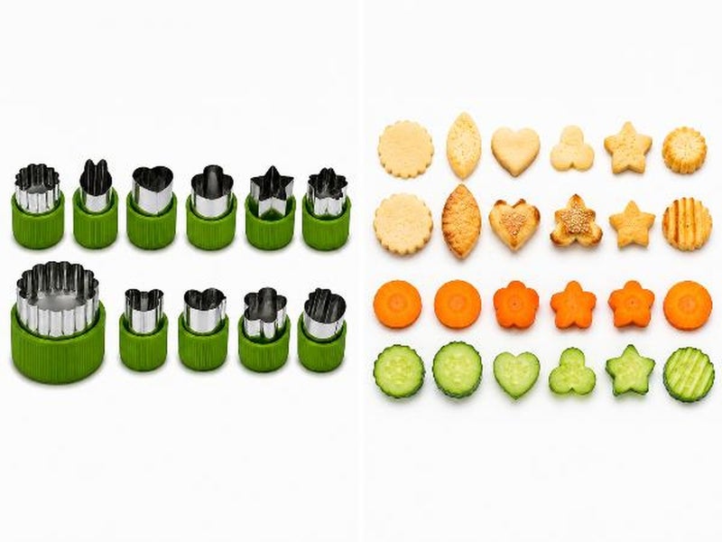11 PCS Stainless Steel Vegetable & Cookie Cutters Set, Fruit and Vegetable Shape Cutters, Biscuit & Fondant Cookie Cutter Molds, Food Decorating Tools for Kids, Reusable Baking Accessories - Image 3
