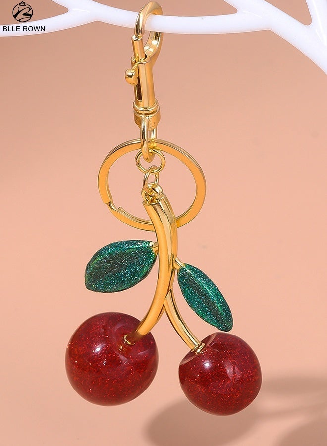 BLLE ROWN Cherry Bag Charm Purse Keychain - Red Cherry Accessories for Women's Bags - Image 3