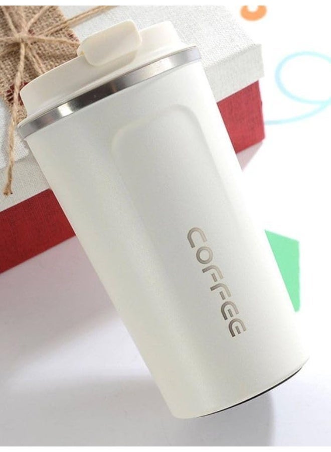 مج حراري مع شاشة ديجيتال لعرض درجة الحرارة - ثيرموس حراري - كوب سفر قابل لإعادة الاستخدام - كوب قهوة للمشروبات الساخنة والباردة (ابيض) - Image 3