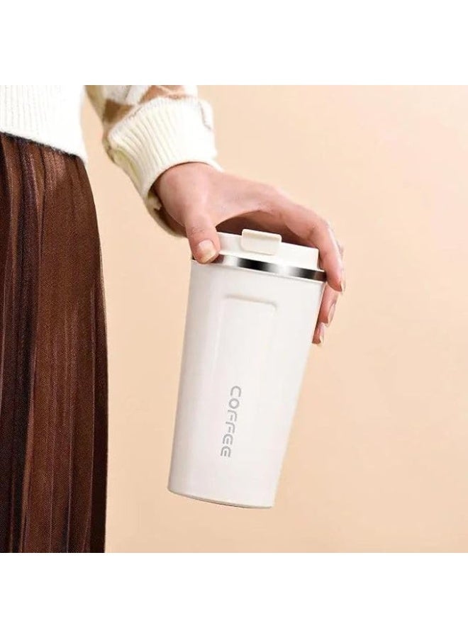 مج حراري مع شاشة ديجيتال لعرض درجة الحرارة - ثيرموس حراري - كوب سفر قابل لإعادة الاستخدام - كوب قهوة للمشروبات الساخنة والباردة (ابيض) - Image 5
