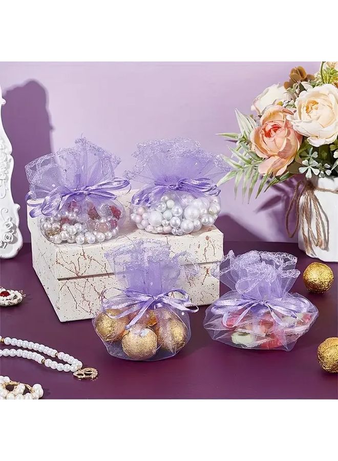 Elegant Purple Sequin Drawstring Jewelry Gift Bags 10 24 Inch 100 Pcs - Image 2