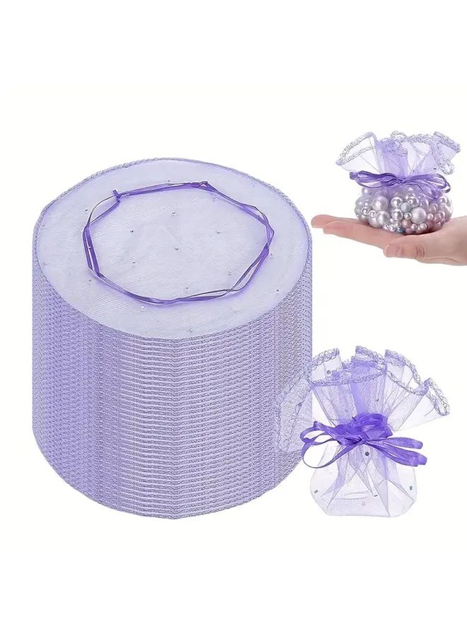 Elegant Purple Sequin Drawstring Jewelry Gift Bags 10 24 Inch 100 Pcs - Image 1