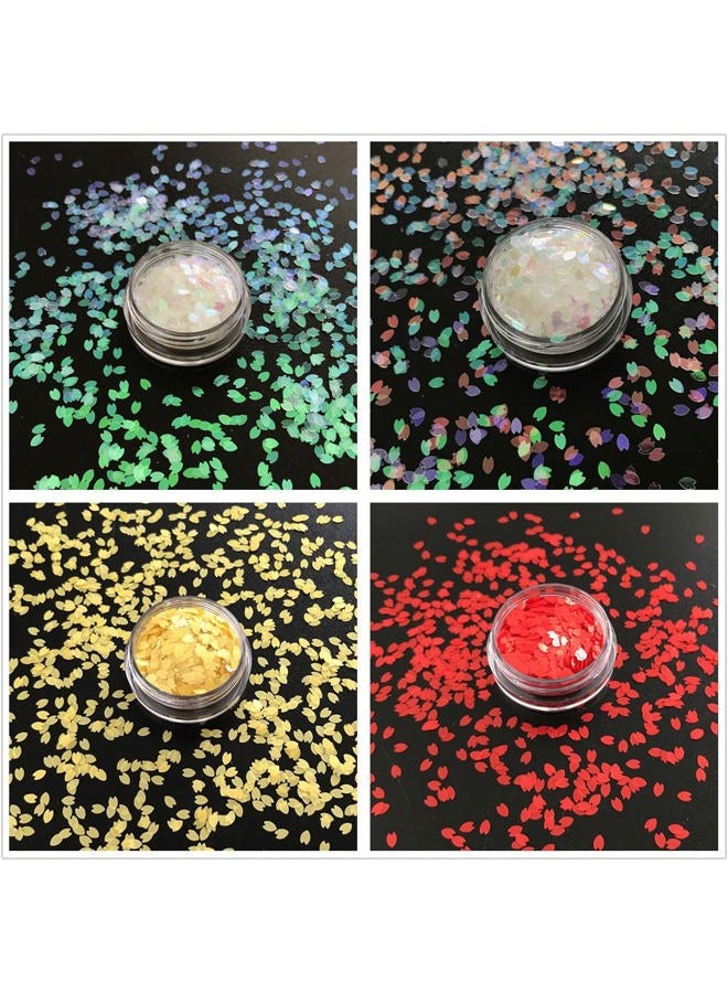 PrettyG 16 Colors Boxes Set Colorful Sakura Petals Shape Glitter Sequins for Festival Rave Beauty Makeup Face Body Nail Craft Art Christmas Halloween Decoration 16C - Image 4
